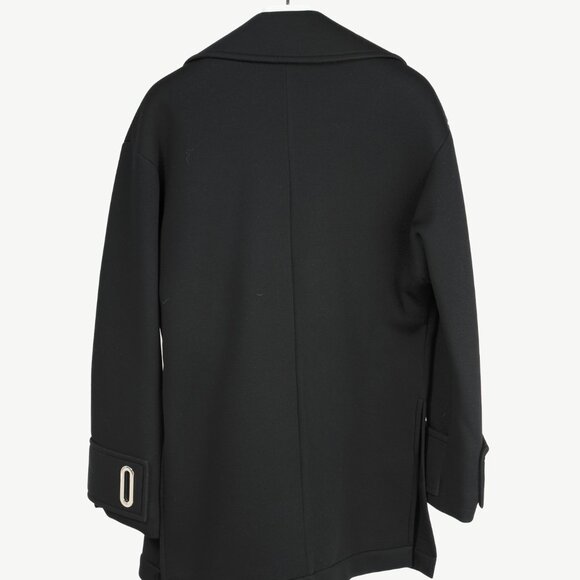 Beaufille Phoenix Black Modal-Neoprene Oversized Wrap Jacket - Picture 3 of 11